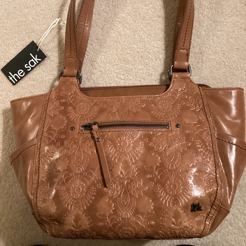 The Sak brown leather shoulder bag